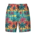 thumbnail image 4 of Lsque Mens Swim Trunks Hawaii Palms Pattern - Bathing Suit Compression Liner - Beach Swim Shorts Swimwear - (S-3XL) - Stretch Quick Dry -3X-Large, 4 of 9