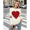 thumbnail image 4 of Valentine's Day Sweaters for Women Crew Neck Pullover Sweater Cute Cable Knit Heart Sweater Shermie, 4 of 11