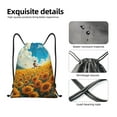 thumbnail image 4 of Honeii Clear Sky Sunflower Print Drawstring Backpack,Drawstring Bags String Backpack Gym Cinch Sack Backpack Sport Bag Draw-Small, 4 of 6