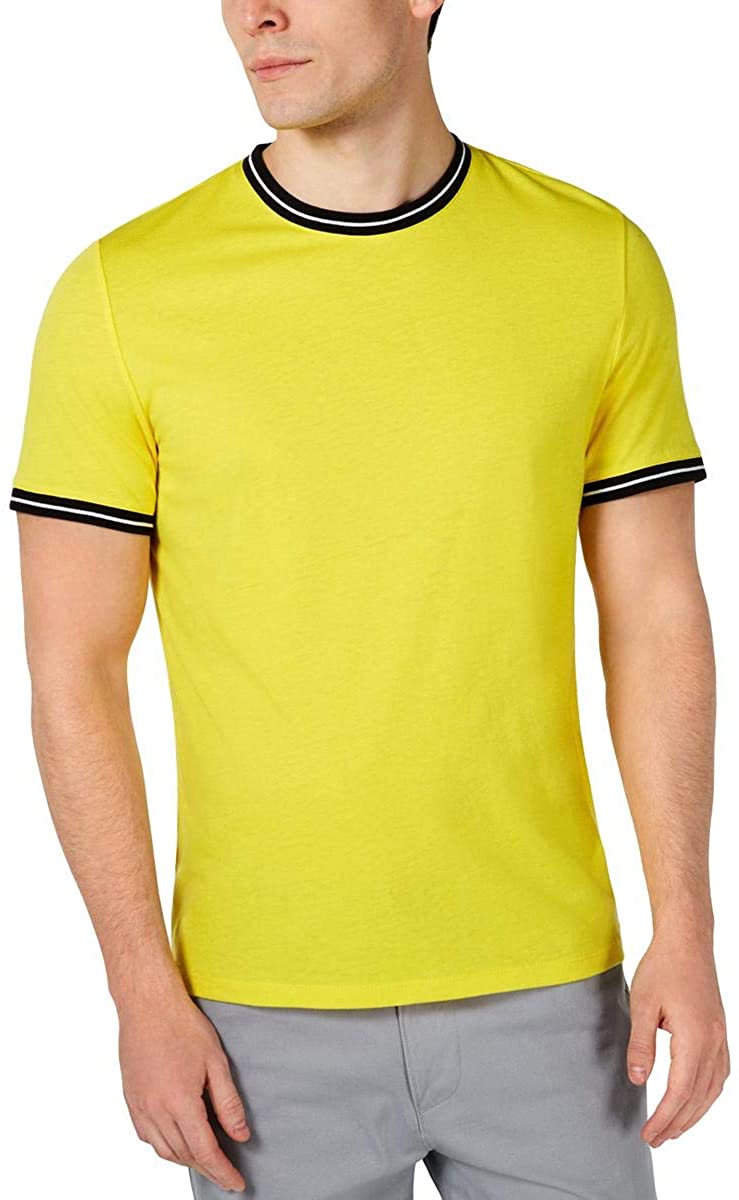 Alfani Mens T-Shirt Black Tipped Trim 