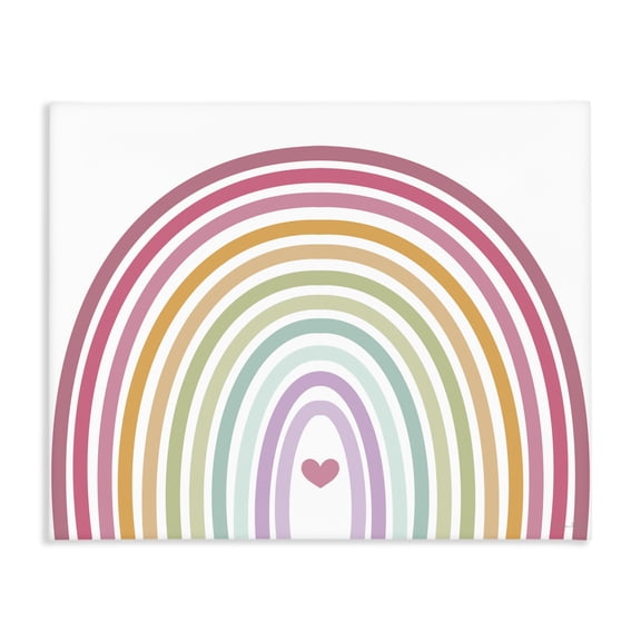 Stupell Industries Rainbow Love & Heart Canvas Wall Art, design by Susan Ball