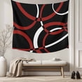 thumbnail image 5 of Red Geometric Large Tapestry for Bedroom Wall Hanging Tapestry, Vintage Abstract Stripes Aesthetic Art Ceiling Backdrop Tapestries Poster Blanket Wall Decor for Teens Room Living Room Dorm 100" x 59", 5 of 8
