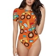thumbnail image 2 of Goofa Monster Truck Printed Women Rash Guard Short Sleeve,Tummy control Swimsuit Surfing Swimsuit Bathing Suit One Piece Swimsuit UPF 50-X-Large, 2 of 9