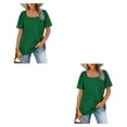 thumbnail image 4 of Guardurnaity Camiseta de algodón para mujer, Top informal plisado, para oficina, viajes, senderismo, Camping, deportes, moda, verano, primavera, Type1 NO1, 4 of 6