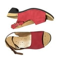 thumbnail image 3 of WIZUTIZ Block Heel Sandals for Women Dressy Sandals Women Comfort Sports Elastic Beach Sandals Buckle Summer Shoes Flat Heel (O"-1) Medium Solid Sandals for Lady Going Out Red, 3 of 3