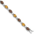 thumbnail image 4 of Sterling Silver Rhodium-plated Smoky Quartz, Citrine, White Topaz Bracelet, 4 of 5