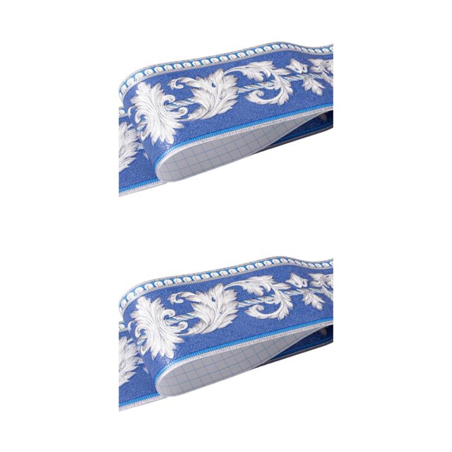 Thinsony PVC Wall Borders Sticker Instantly Change Look Of Any Room Personalized Home Style Creative Blue Ranunculus Leaf 2Set