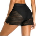 thumbnail image 4 of Charmo Womens Solid Mesh Swim Shorts High Waist Swimsuits Bottoms, 4 of 5