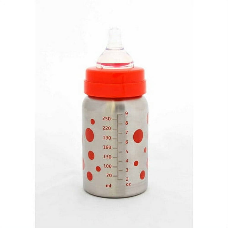 OrganicKidz Stainless Steel Wide Mouth 6M+ Baby Bottle Fast Flow