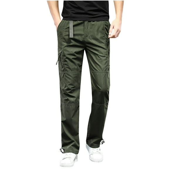 cllios Clearance Under $5 Men's Cargo Pants Big and Tall Multi Pockets Pants Outdoor Military Trousers Durable Workwear Cargo Pants
