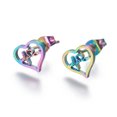 thumbnail image 2 of QQTDFG Stainless Steel Set Stud Earring Pendant Necklace Heart 17.7" Pin 0.8mm P476-default, 2 of 7