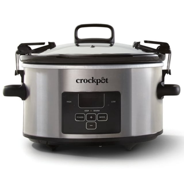Crockpot Olla de Cocción Lenta Cook & Carry Programable de 4 Cuartos, Acero Inoxidable