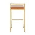 thumbnail image 5 of Fuji Contemporary Barstool In Gold With Camel Faux Leather - Set Of 2, 5 of 8