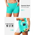 thumbnail image 5 of ALove Womens Tennis Outfit Sports Dresses with Simple Shorts and Pockets and Soft Bras V Neck Splicing Skirt Hem Racerback Golf Outfits, 5 of 8
