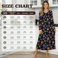 thumbnail image 7 of Tutolipy Dog Paw Printed Nightgowns for Women V Neck Sleepwear Long Sleeve Nightshirts Full Length Loungewear for Home, 4XL, 7 of 7