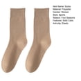 thumbnail image 7 of Tnobhg 1 Pair Women Socks Mid-tube No Odor Solid Color High Elasticity Anti-slip Breathable Soft Sweat-absorption Anti-shrink Sports Cotton Piled Socks, 7 of 7