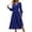 Blue, variant on Women's Maxi Dress Fall Long Sleeve Wrap V Neck Ruffle Flowy Belted Spring Wedding Guest Vacation