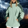 thumbnail image 2 of Rain Jacket for Women Waterproof Lightweight Zip Front Windbreaker Jackets with Hood Long Sleeve Packable Raincoat with Pockets, 2 of 7