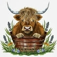 thumbnail image 3 of CafePress - Highland Cow Sitting In A Metal Kids Baseball T Shirt - Kids Cotton Baseball Jersey, 3/4 Sleeve Shirt, 3 of 4