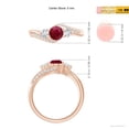 thumbnail image 4 of ANGARA Natural Ruby and Diamond Three Stone Bypass Ring in 14K Rose Gold for Women (Size-5mm) | July Birthstone, Birthday, Anniversary, Jewelry Gift for Women | Natural Ruby Ring, 4 of 9