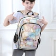 thumbnail image 6 of FORMRS Unisex School Backpack 17" Student Travel Bag with Laptop Compartment, Elegant Marble Pattern, 6 of 7