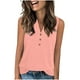 thumbnail image 3 of Camisetas para mujer,Blusa sin mangas con cuello en V para mujer, con botones en el bajo, estilo informal, suave, ideal para uso diario y en casa, sopatenor, 3 of 9