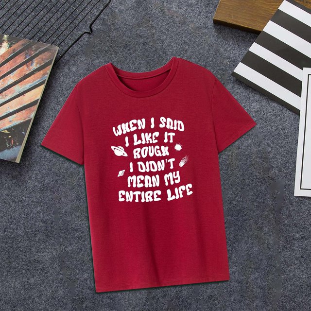 Camiseta para mujer, camiseta básica, tops casuales de verano a la moda para desplazamientos y mochileros. L