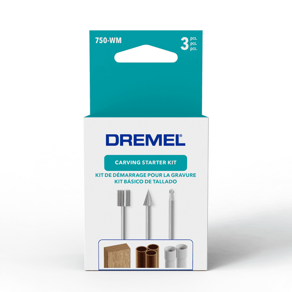 Dremel 750-WM Carving & Engraving Rotary Tool Accessory Starter Kit, 3 Pieces
