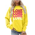 thumbnail image 5 of Jinhomg Womens Trendy Sweatshirts Holiday Funny Cute Letter Print Pullover Tops Fall Winter Casual Comfy Long Sleeve Crewneck Sweatshirt Todays Daily Deals Yellow S, 5 of 7