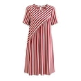 thumbnail image 7 of Snorda Summer Dress for Women Striped Dress Crew Neck Short Sleeve Patchwork Dresses Casual Loose Soft Breathable Dresses for Women All-Day Comfortable Wear, 7 of 7