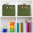 thumbnail image 7 of Coolnut Storage Basket Plain Dark Olive Green Solid Color Storage Bin with Handle , Large Storage Cube Collapsible for Shelves Closet Bedroom Living Room 1PC Decor Gifts, 7 of 7