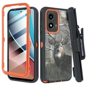 Thousandgear Motorola Moto G Power 5G (2024) Case, Durable Military-Grade Belt Clip Holster with Built in Screen Protection, Shockproof Design and Built-in Kickstand (Camouflage)