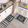 thumbnail image 2 of 2 Piece Buffalo Rug Kitchen Rug Set, Farmhouse Black and White Decor Kitchen Rugs, Absorbent Non-Slip Washable Floor Mats, Home Indoor Runner Rugs 17"x47"+17"x30", 2 of 5