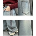 thumbnail image 5 of Kids Girls Jeans Denim Elastic Wasit Wide Leg Jeans Teen Girl Clothes Clean Girl Clothes 7-8 Years Girls Fashion, 5 of 8