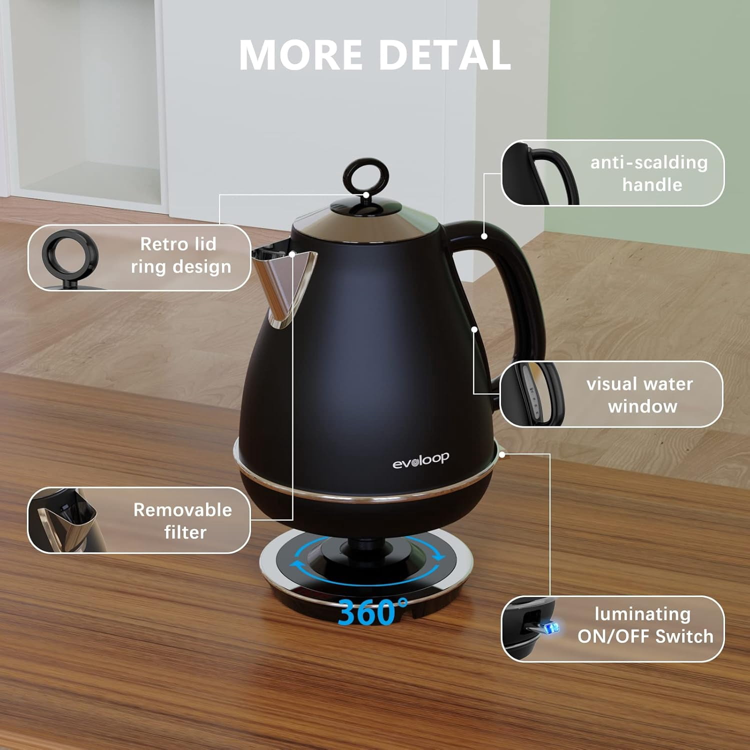 Evoloop Rapid Egg Cooker and Electric Kettle Combo with 1.7L Capacity for Busy Households