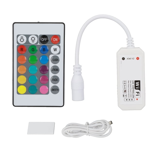 Smart WiFi LED Controller 4 Pin Cable RGB Led Strip Lights Wireless Controller with Remote Control for 5V Strip Lights