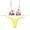 Yellow, variant on Women's 2 Piece Halter Thong Bikini Printed Tie Bottom Triangle Bikini Swimsuits