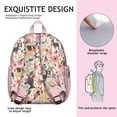 thumbnail image 5 of Pug Dogs with Flowers Backpack Backpack for School,Cute School Bag,Schoolbag with Adjustable Shoulder Straps & Padded Back,13.8"x11.4"x6", 5 of 6