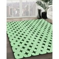 thumbnail image 3 of Ahgly Company Machine Washable Indoor Round Transitional Mint Green Area Rugs, 4' Round, 3 of 7
