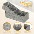 thumbnail image 3 of PinkSheep Wicker Toilet Storage Basket,  2 Pack Woven Water Hyacinth Toilet Paper Tank Topper Baskets Set for Shelves, Gray, 3 of 8