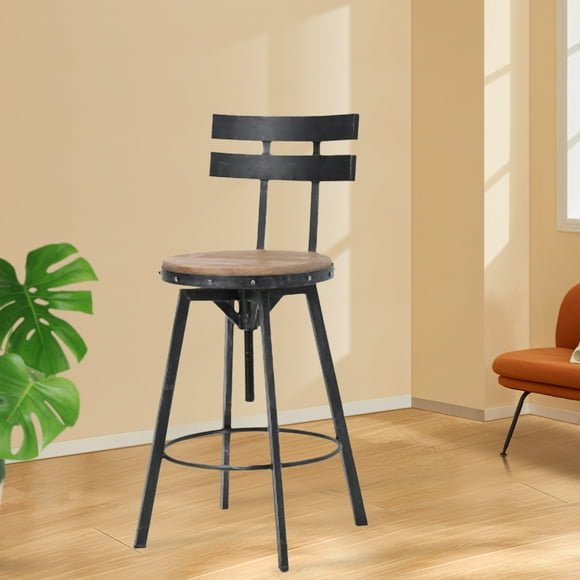 Kitchen Island Chairs - Rotating Bar Stool with Supportive Backrest