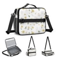 thumbnail image 5 of Pioneer Flower Floral Print Pattern Insulated Lunch Bag with Shoulder Strap and Bottle Holder,Bento School Lunch Bag Box,11x9.5x3.5 Inches, 5 of 5
