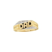 Golden Star 14kt Yellow Gold Mens Round Diamond Dad Father Ring .01 Cttw