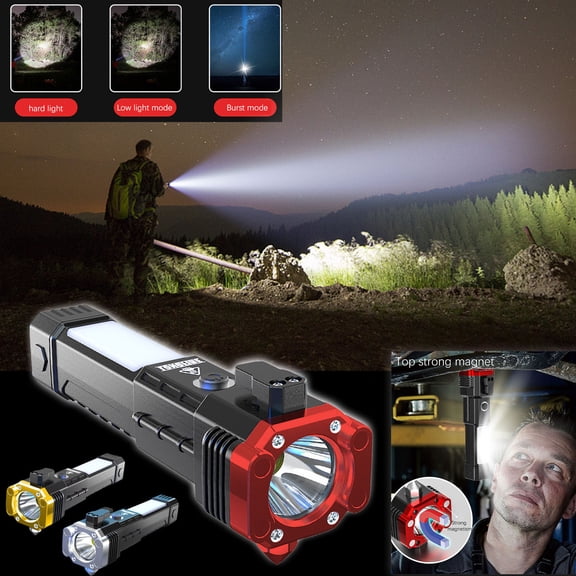 Multifunctional Flashlight for Car | Emergency Searchlight with Power Bank | USB Rechargeable LED Flashlight | Window Breaker Seatbelt Cutter | 1 Lamp 1 USB Cable