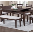 thumbnail image 4 of Modern Walnut Lift-Top Dining Table with Storage Drawer, Rubber Wood & MDF Rectangular Table for 6, Contemporary Dining Room Furniture, 4 of 8