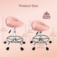 thumbnail image 3 of HOMCOM Adjustable Rolling Stool, PU Salon Chair w/ Foot Rest, Pink, 3 of 10
