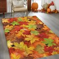 thumbnail image 3 of Thanksgiving Fall Area Rug 3x5 FT, Non Slip Entryway Bedside Carpet, Autumn Green Orange Red Maple Leaves Washable Soft Floor Carpet Indoor Mat Non-Shedding Throw Rug for Dorm Kitchen Home Office, 3 of 9