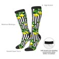 thumbnail image 4 of Naloa Lemons on Striped Thigh High Socks Extra Long Stretchy Sock Women Over Knee High Opaque Stocking Daily Wear, 4 of 6