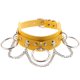 thumbnail image 3 of Collar de cuero punk Punk Circle Remache Punk Rock Rock Collar Collar de cuero Collar de personalidad elegante y único (Color: Amarillo, ), 3 of 3