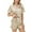 Champagne, variant on DAKIMOE Silk Pajamas for Women Short Sleeve Casual Satin Women Pj Sets with Ruffle Shorts Soft Sleepwear Loungewear, S-XL